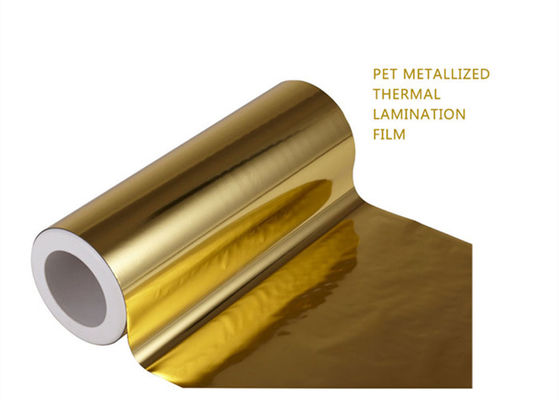 پوشش طلایی فیلم لایه بندی PET بسته بندی پلی استر 1000 میلی متر برای کاغذ کارتونی