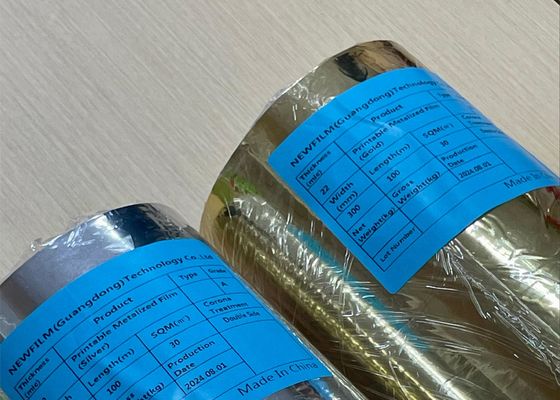 قیمت خوب فیلمی پوششی از آلومینیوم PET با ضخامت سفارشی برای هسته های کاغذی 1 اینچ یا 3 اینچ آنلاین